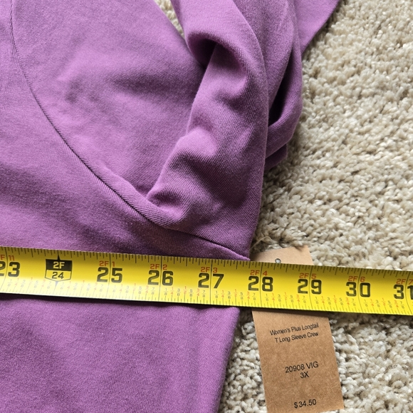Duluth Trading Co Long Sleeve Tee Womens 3X Purple Cotton Crew Neck - Picture 9 of 10